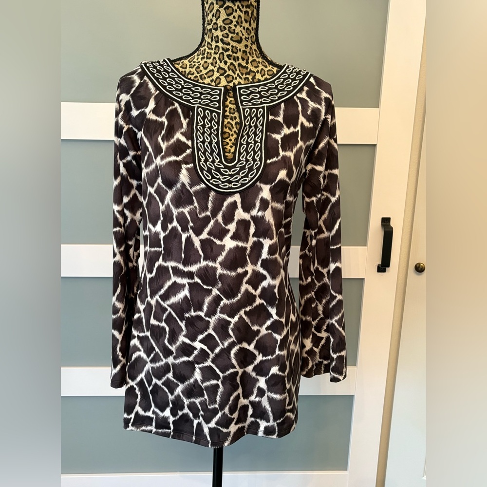 INC International Concepts Black and White Patterned Tunic